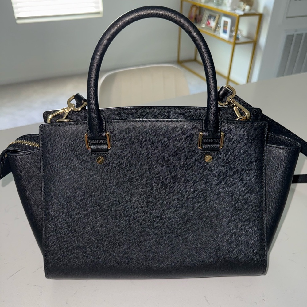 Michael Kors Black Saffiano Satchel with Gold Hardware - Picture 6 of 9